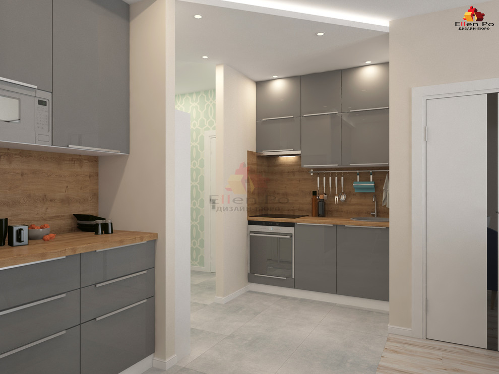 Дизайн однокомнатной квартиры, современный стиль с элементами скандинавского.