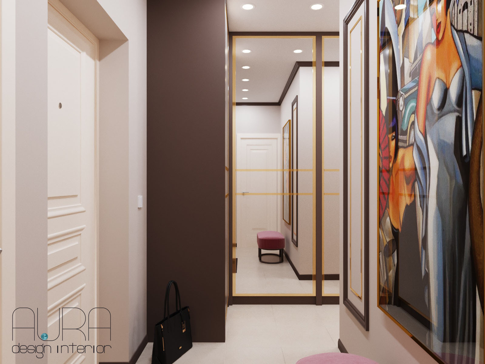 Дизайн квартиры, прихожая в светлых тонах