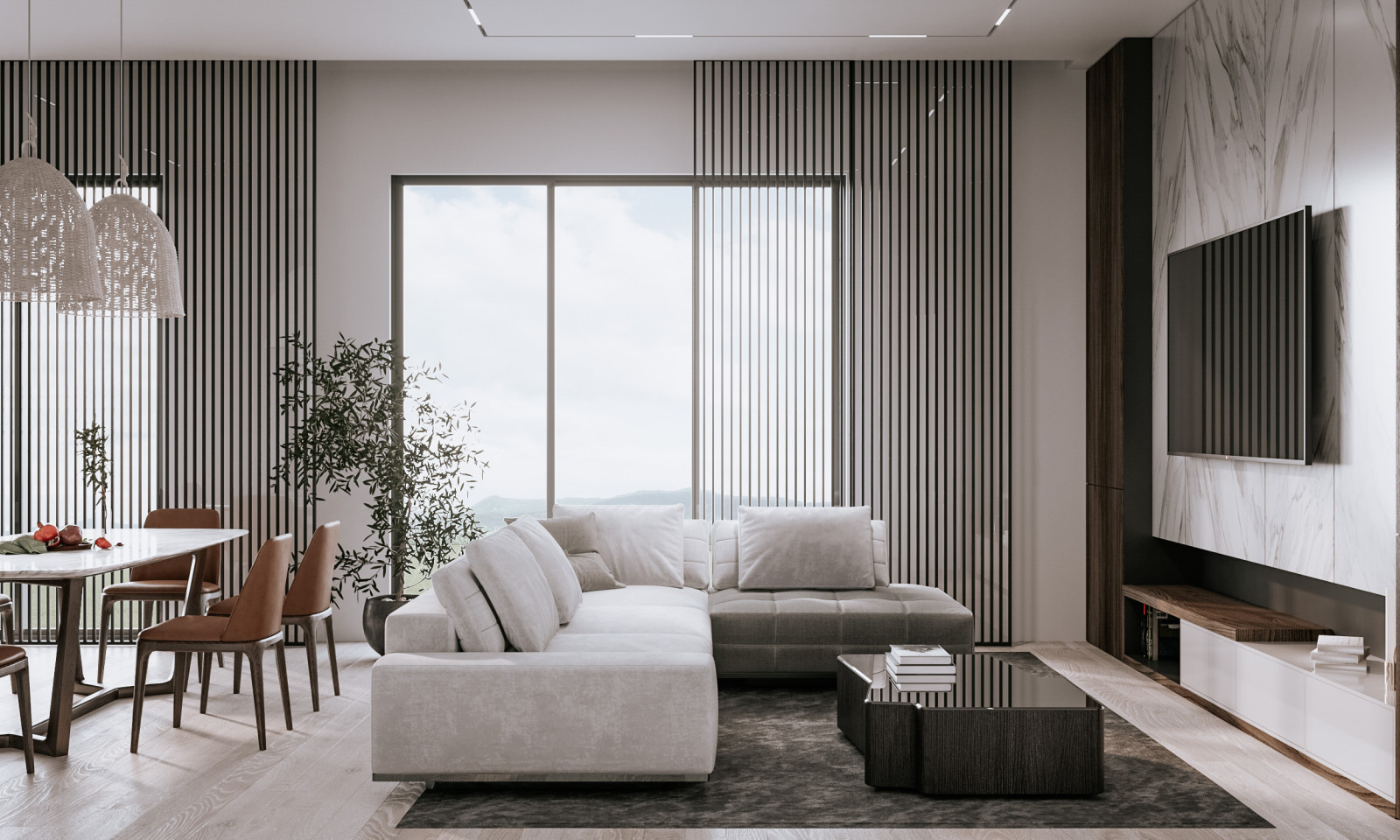 Дизайн-проект кухни-гостиной в частном доме, МО