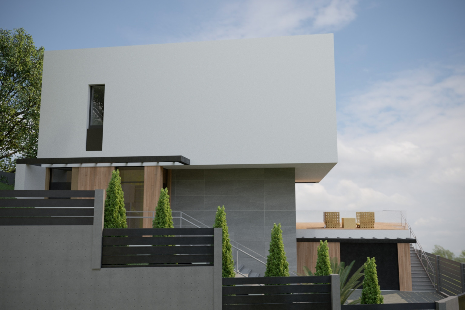 Дом на рельефе