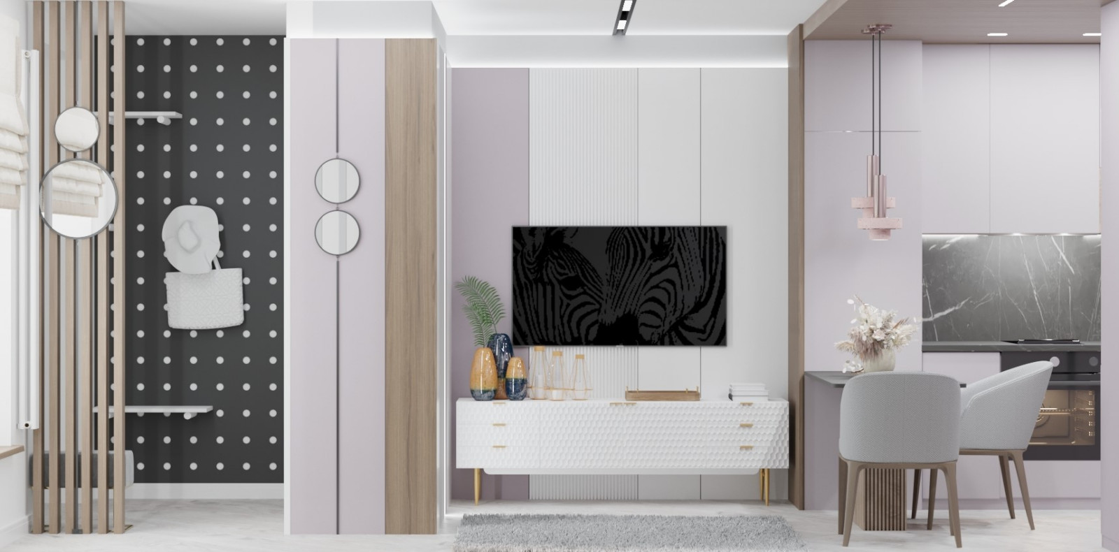 Прихожая-Гостинная-Кухня