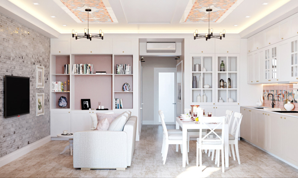 Дизайн проект квартиры общей площадью 87 м2 в стиле "Эклектика"