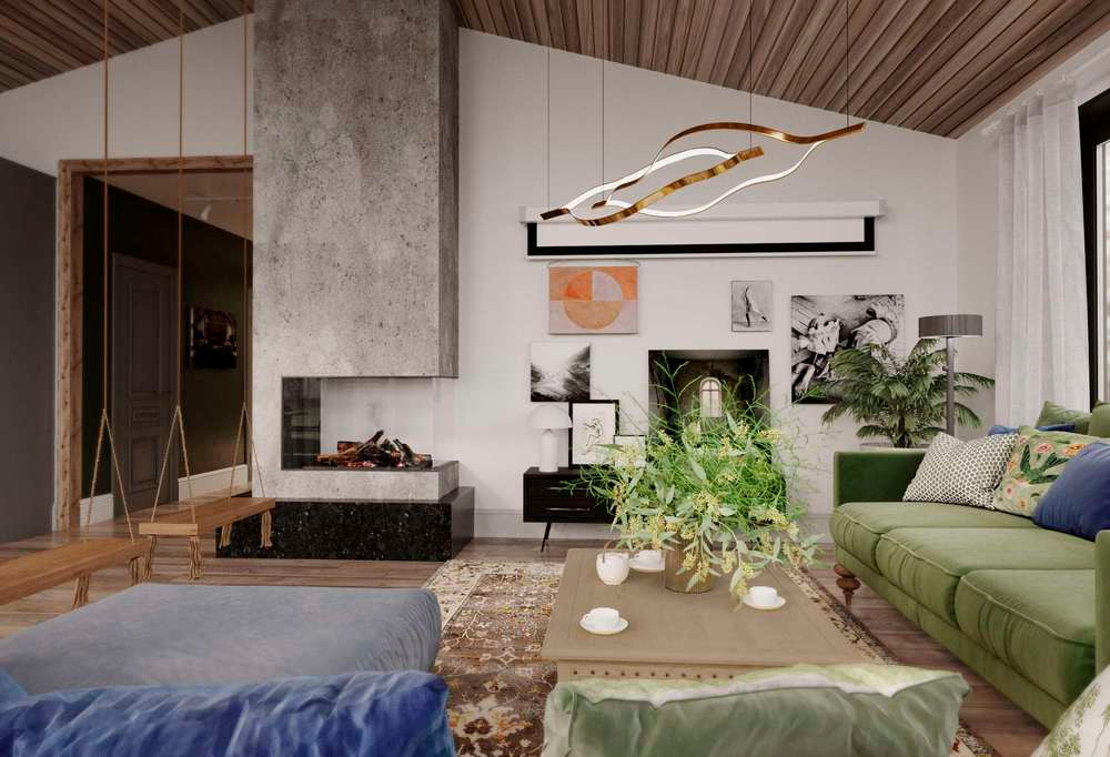 Загородный дом 147,7 м² с черными акцентами