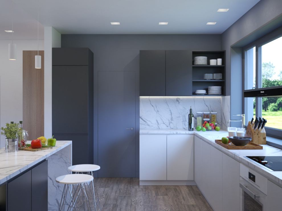 Гостиная совмещенная с кухней