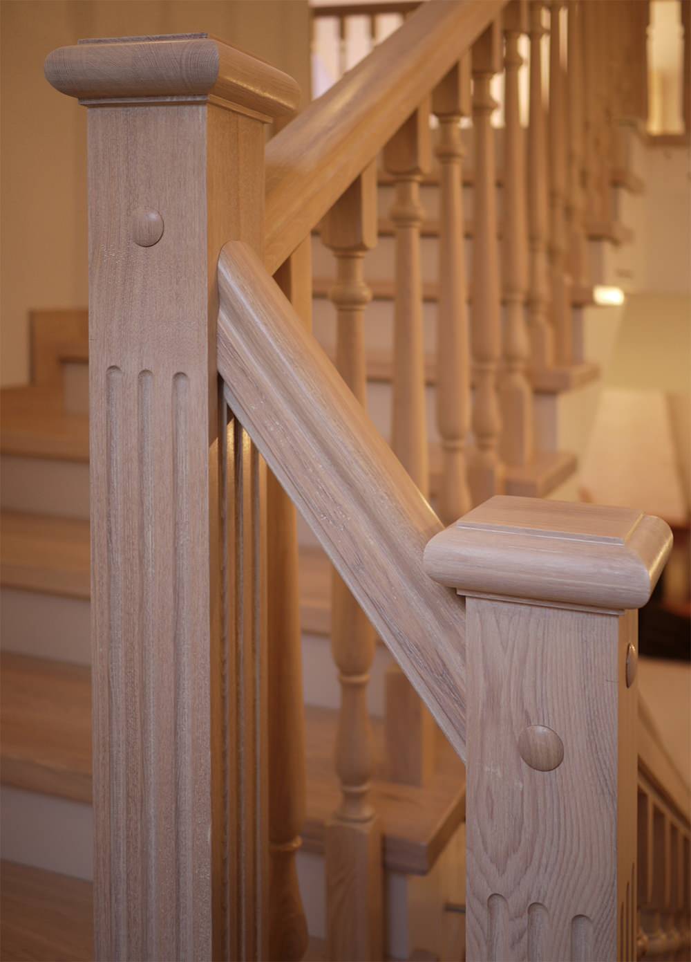 Обложка проекта: Беленая лестница в традиционном стиле