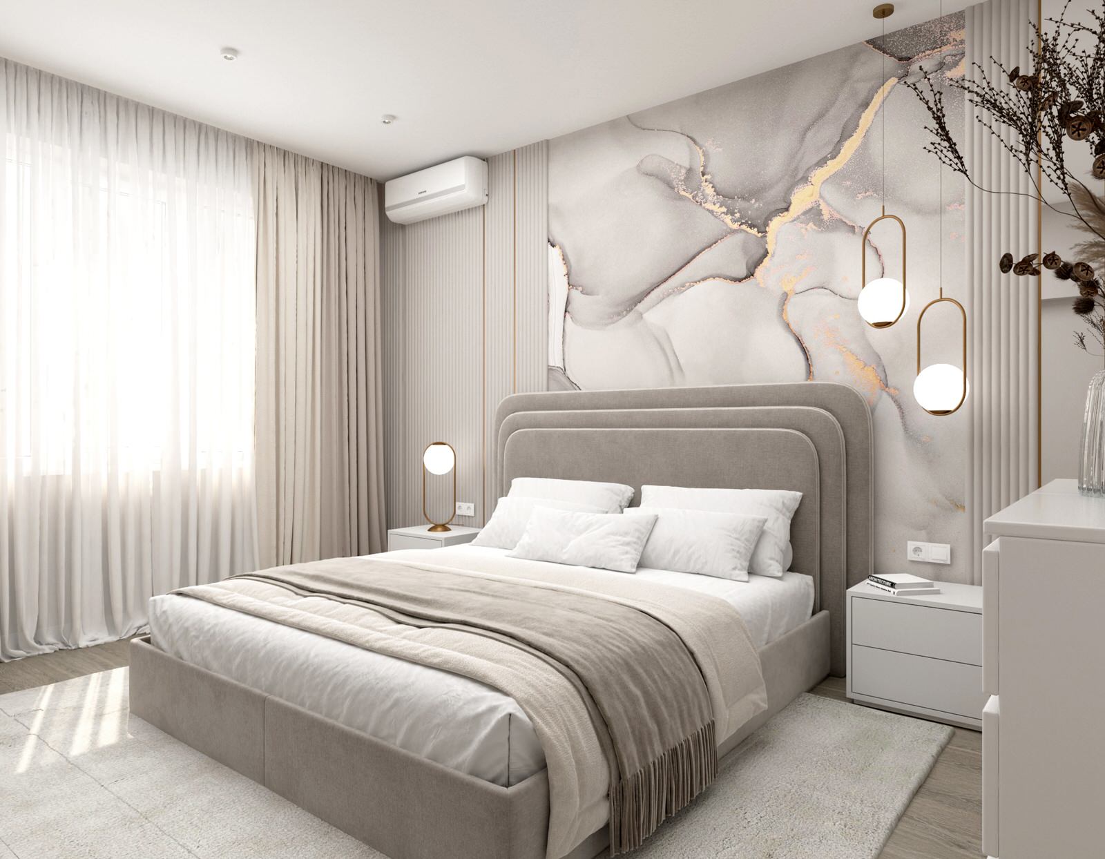 Обложка проекта: Спальня 15 кв.м в современном стиле