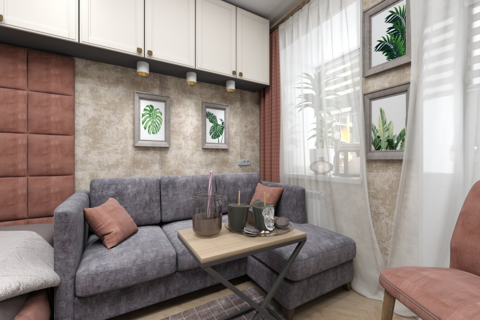 Дизайн-проект спальня-гостиная 15,5 кв.м.