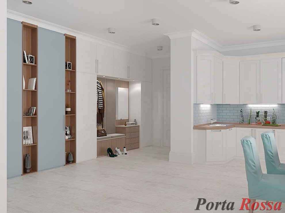 Кухня студия в Скандинавском стиле