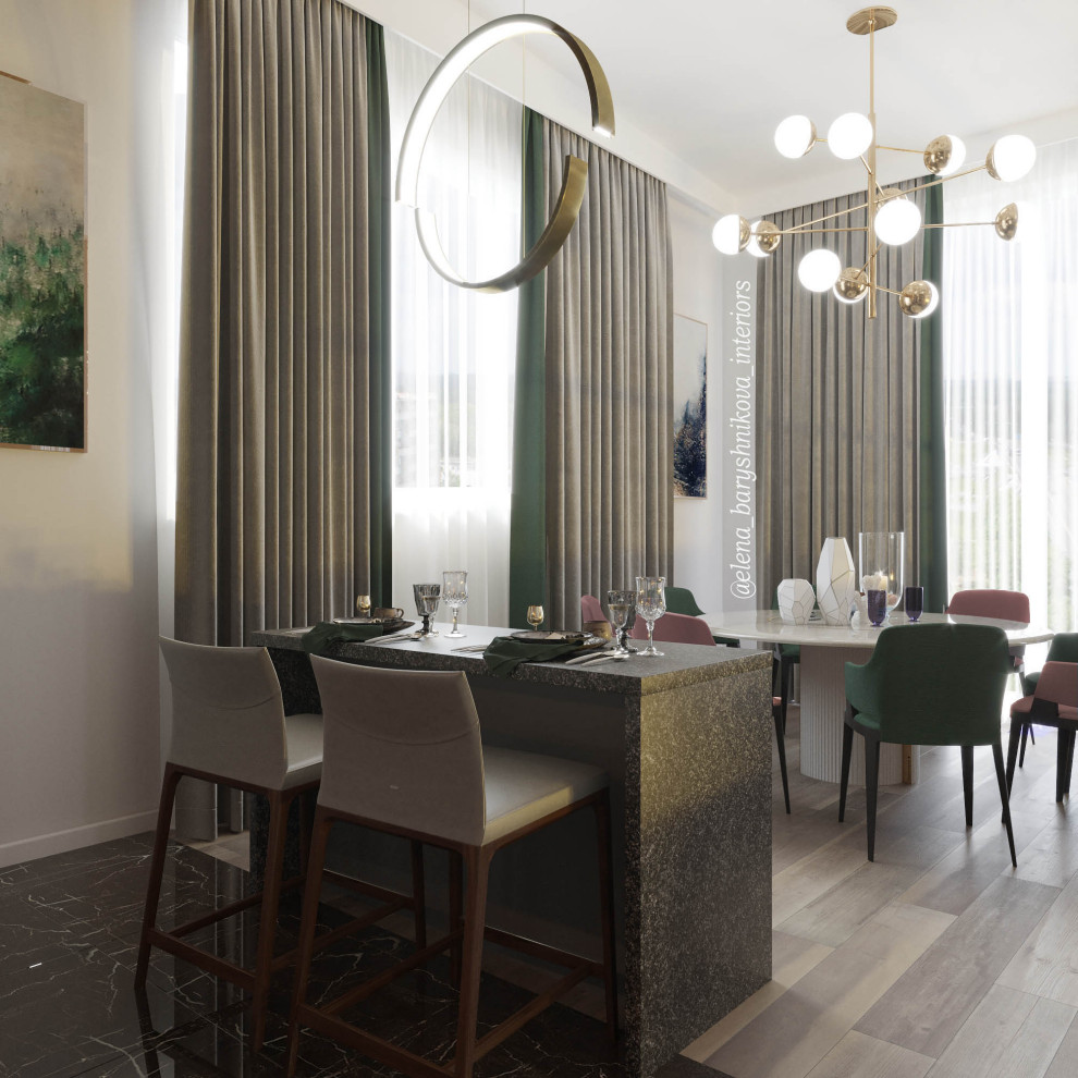 Дизайн проект квартиры 130м2 "Курорт в городе" (Resort in the City)