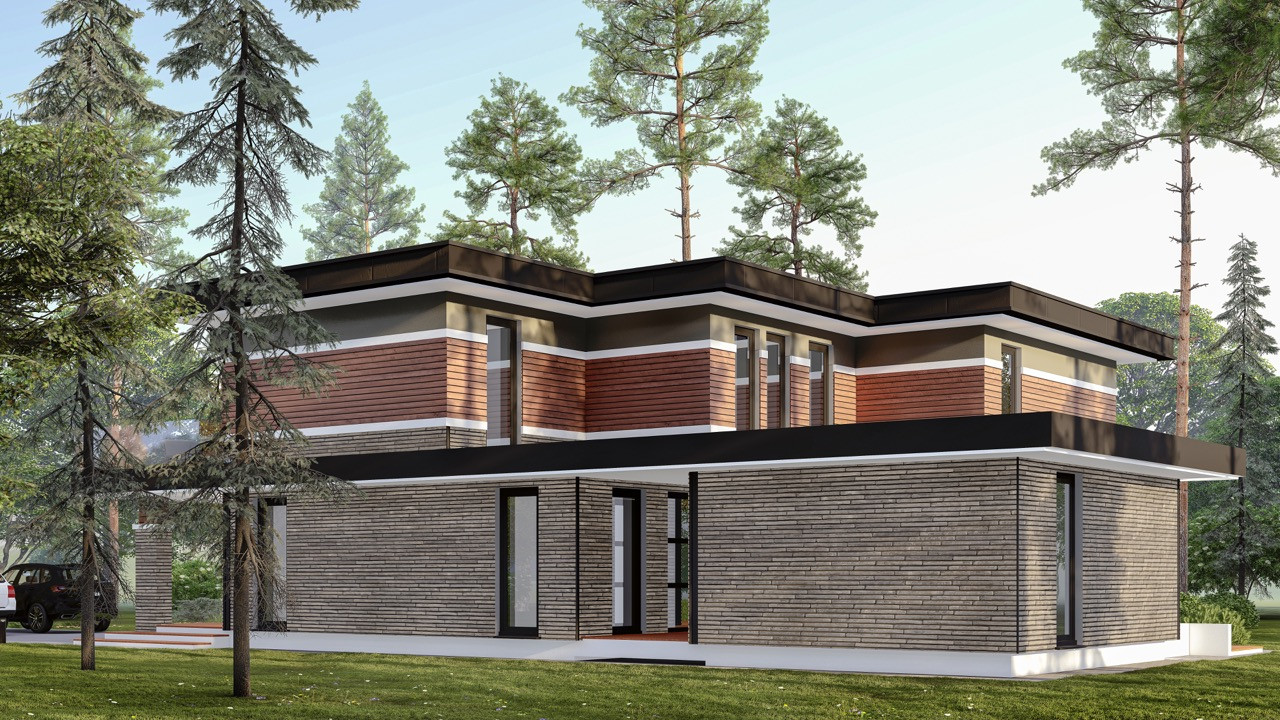 Обложка проекта: Дом в стиле Райт