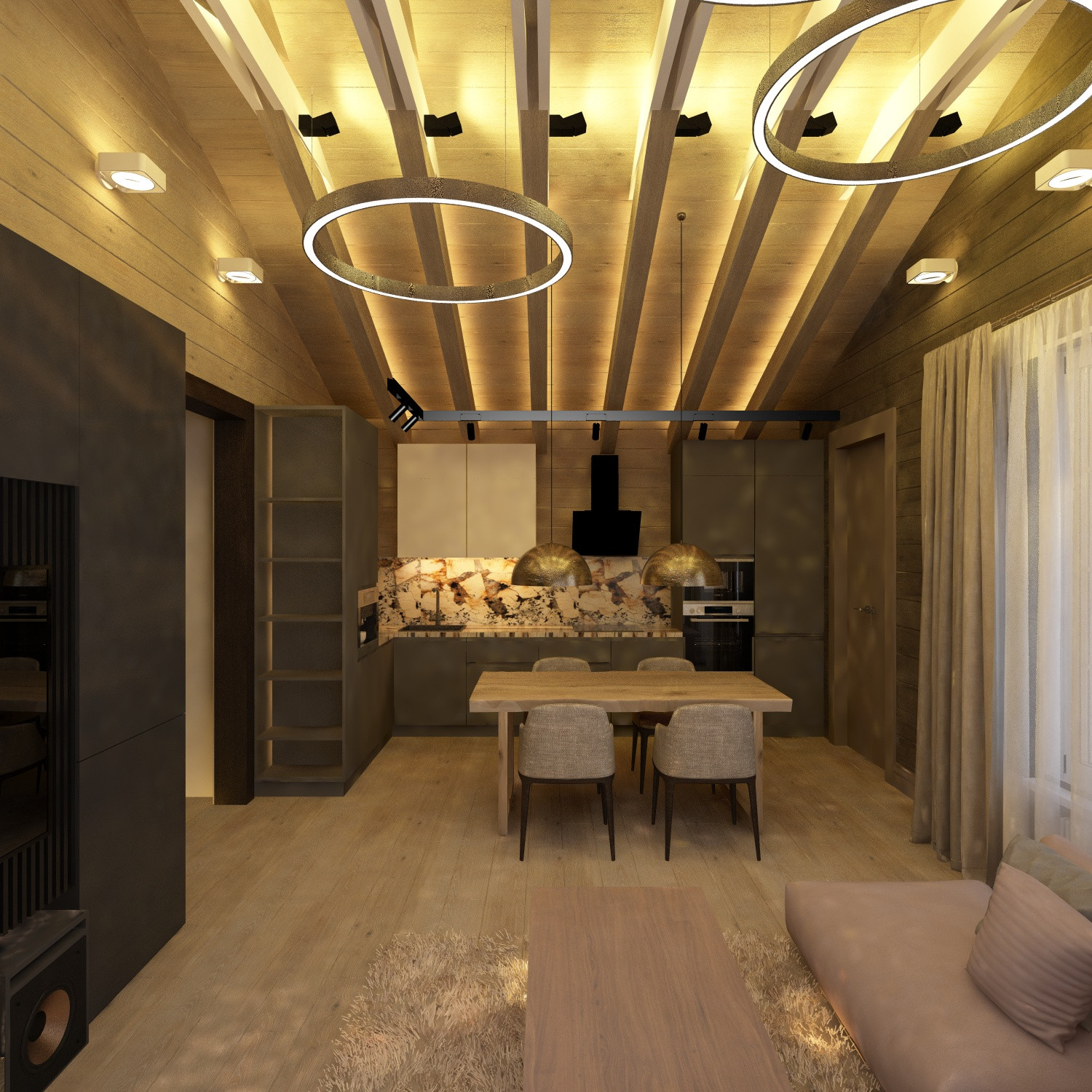 Кухня-Гостиная в доме