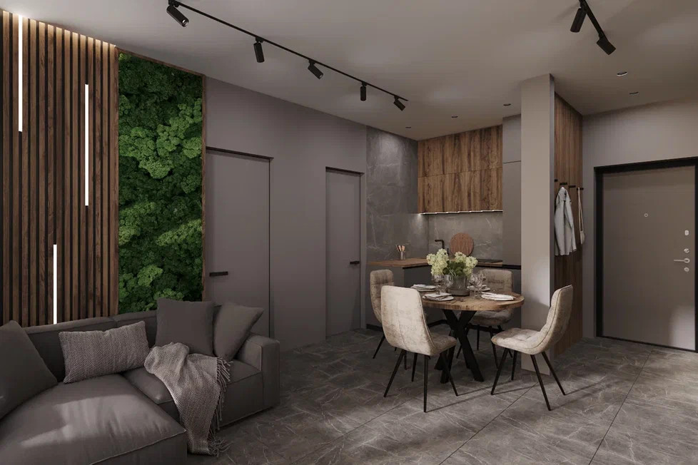 Ремонт квартиры для молодого человека в теплых тоннах