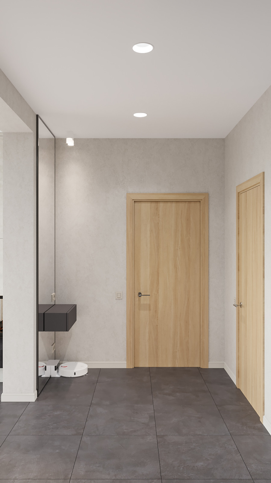 Барнхауз с мансардными окнами в серых оттенках