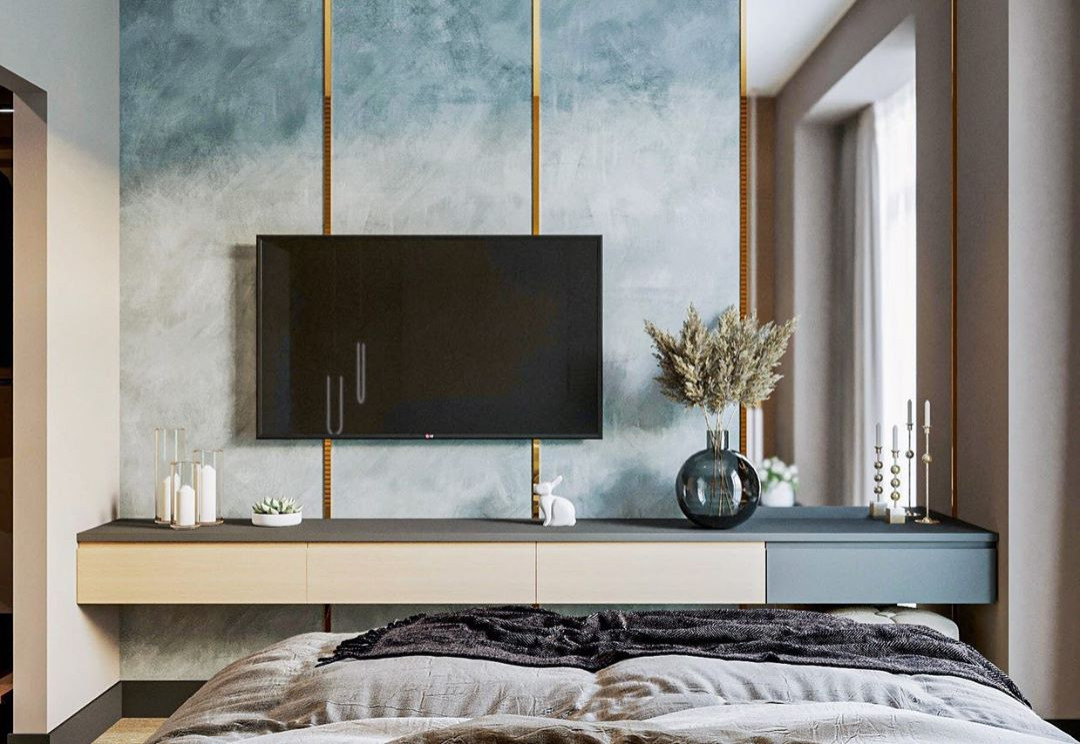 Дизайн-проект спальни в эко стиле и лофте в квартире во Владивостоке