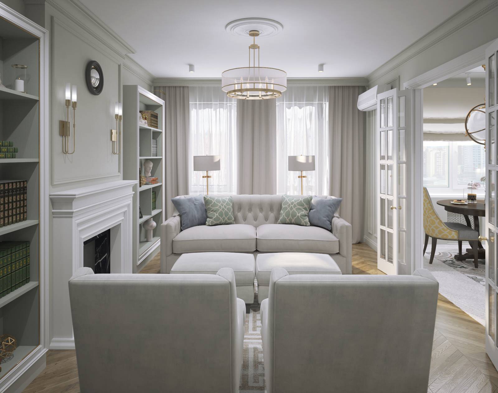 Современная / Американская классика. Квартира 86 кв.м