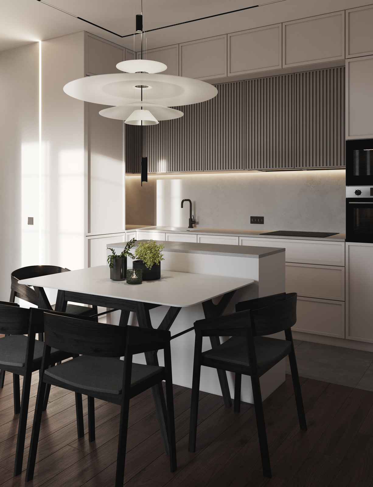 Обложка проекта: Однокомнатная квартира в стиле минимализма с элементами Азии и киберпанк