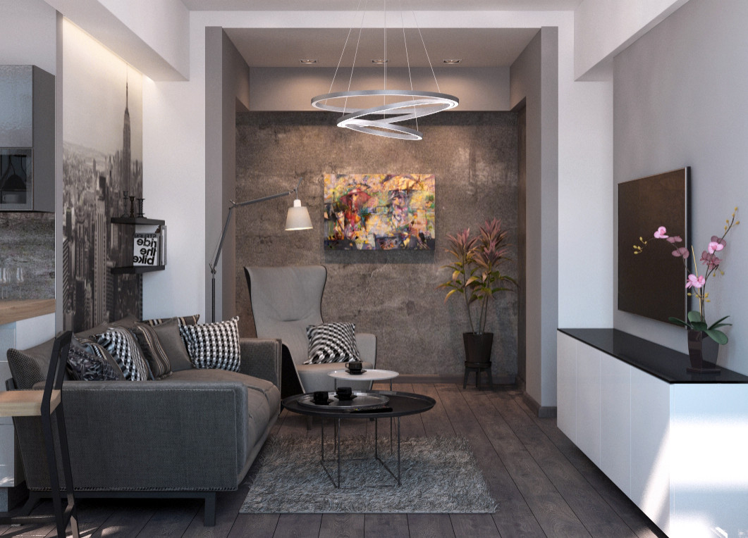 Гостиная с кухней