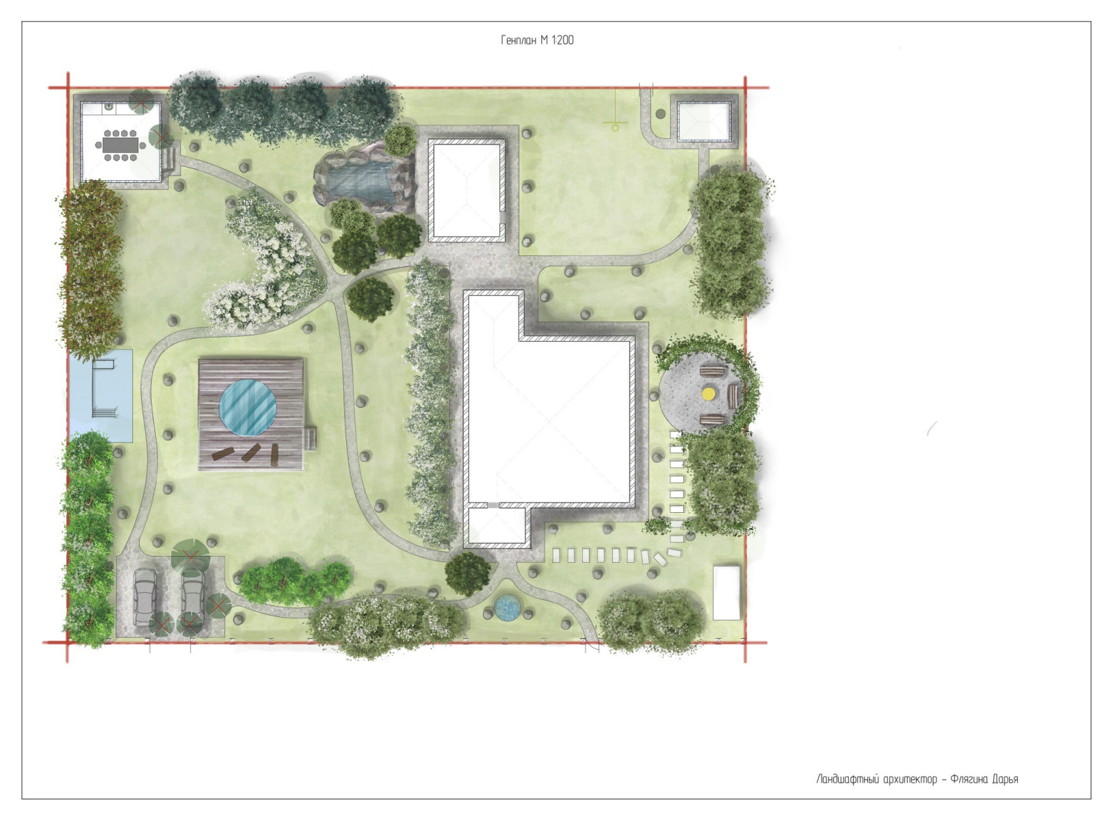 Обложка проекта: Ландшафтный дизайн участка 18 соток
