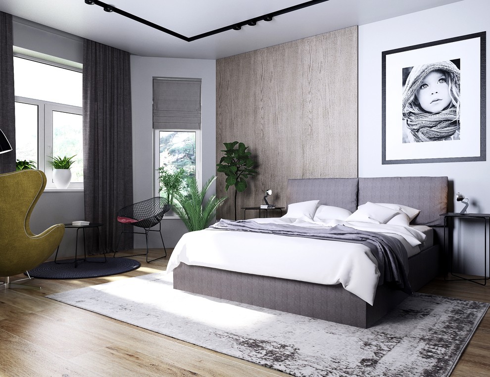 Спальня современный стиль в загородном доме