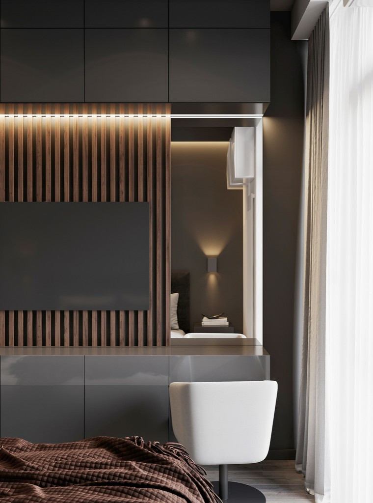 Интерьер квартиры в современном стиле, ЖК «Символ», 64 кв.м.