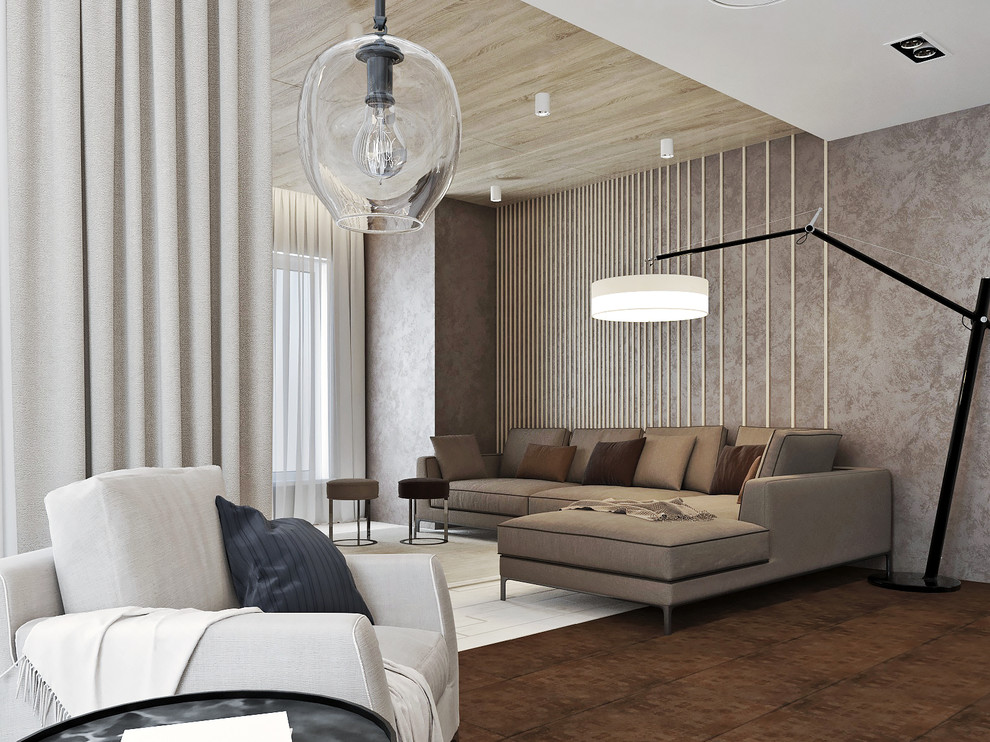 Кухня и гостиная в загородный дом