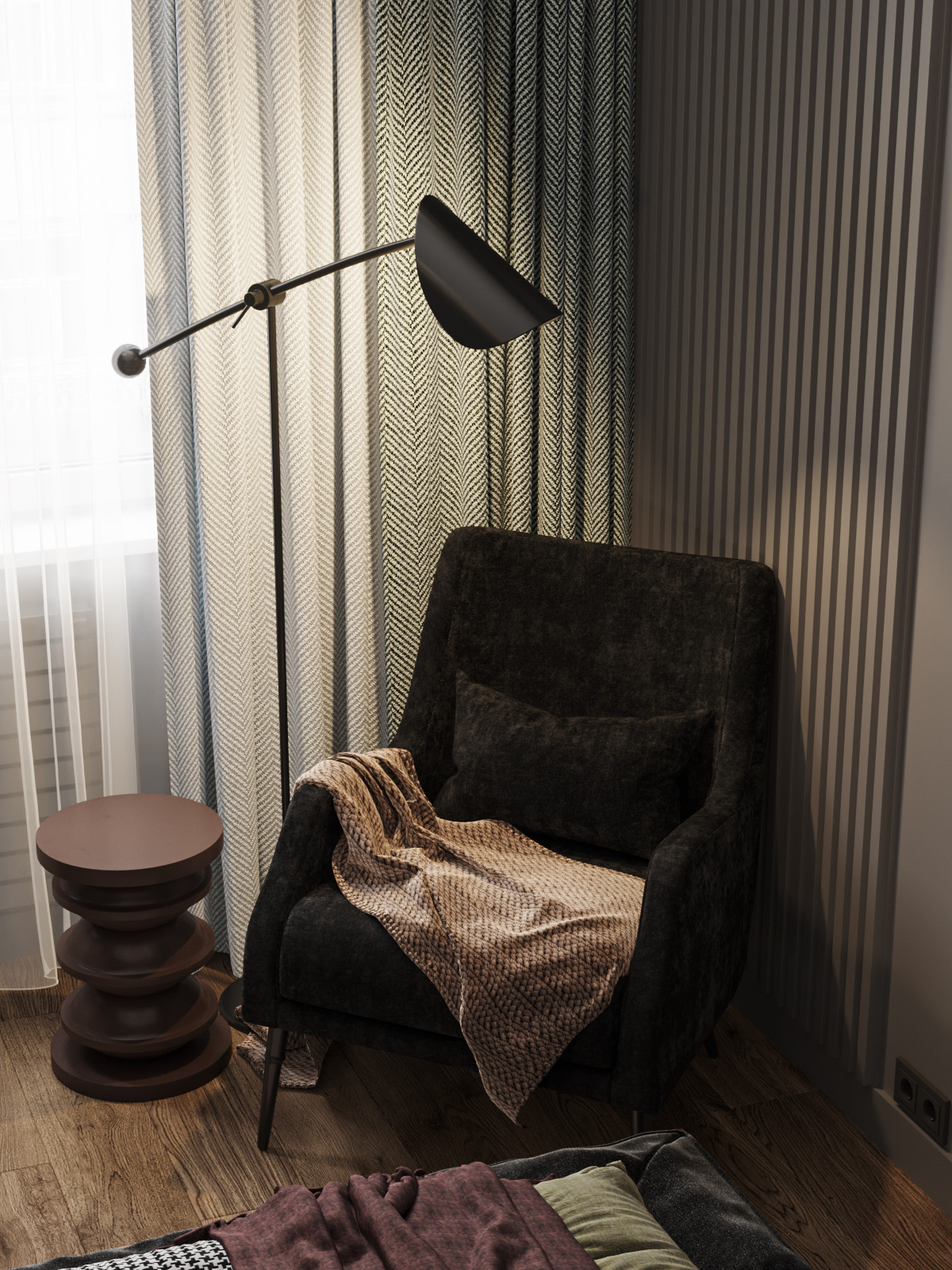 Blackflat. Квартира в ЖК Палаццио, 45 кв.м.