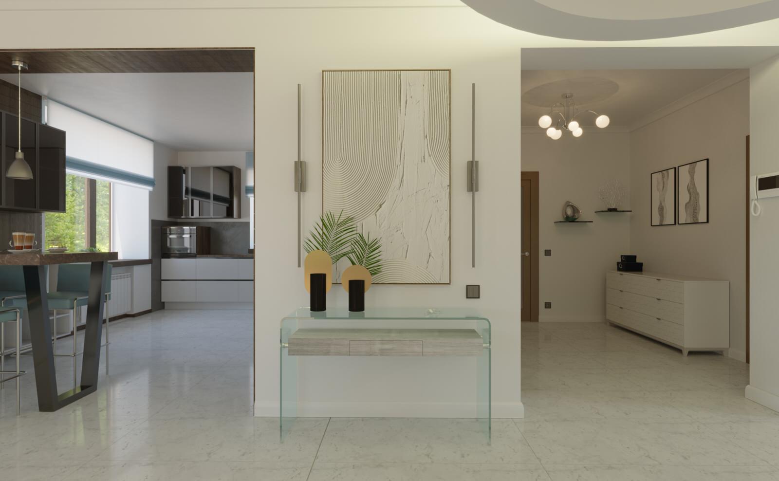 Дизайн-проект гостиной частного дома в Тольятти