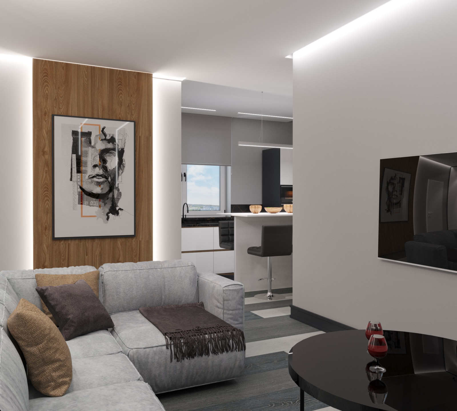 Black and white apartment
