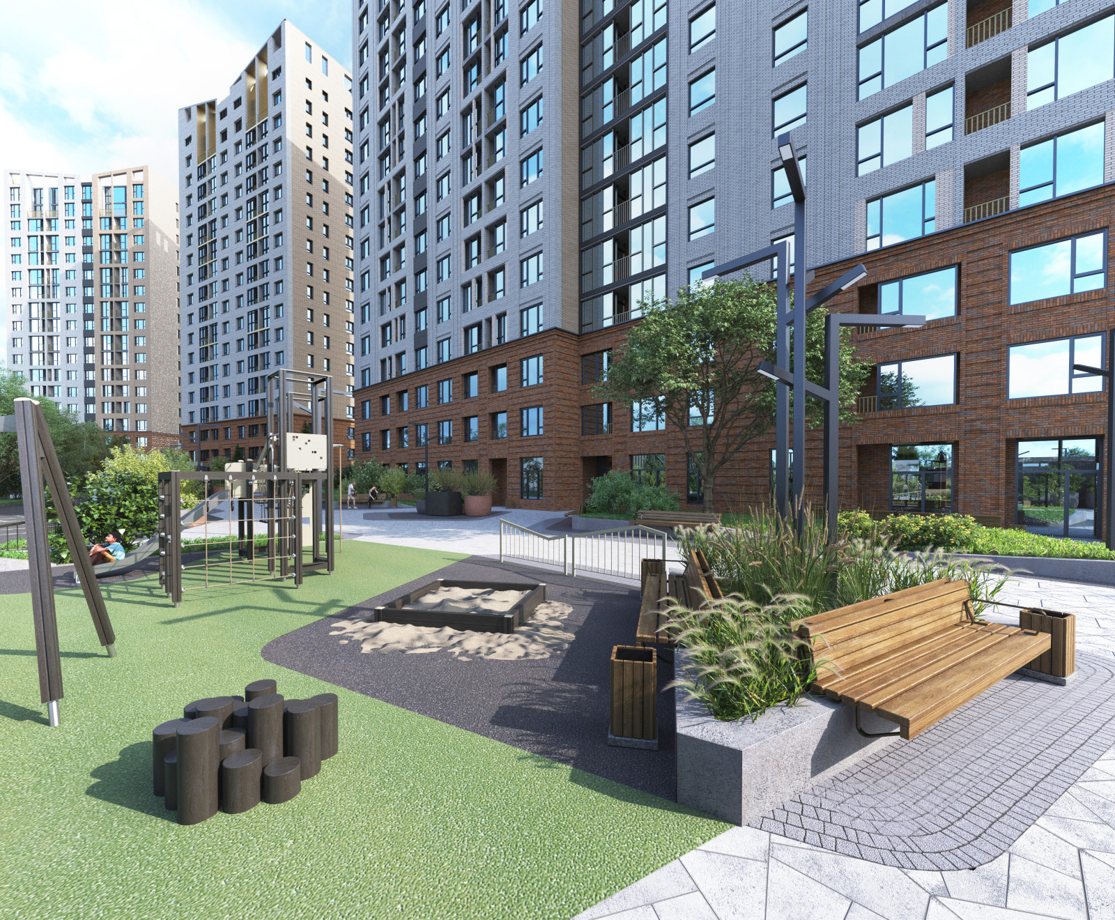 Благоустройство ЖК "НОРМАНДИЯ НЕМАН", СК "СТРИЖИ", Новосибирск