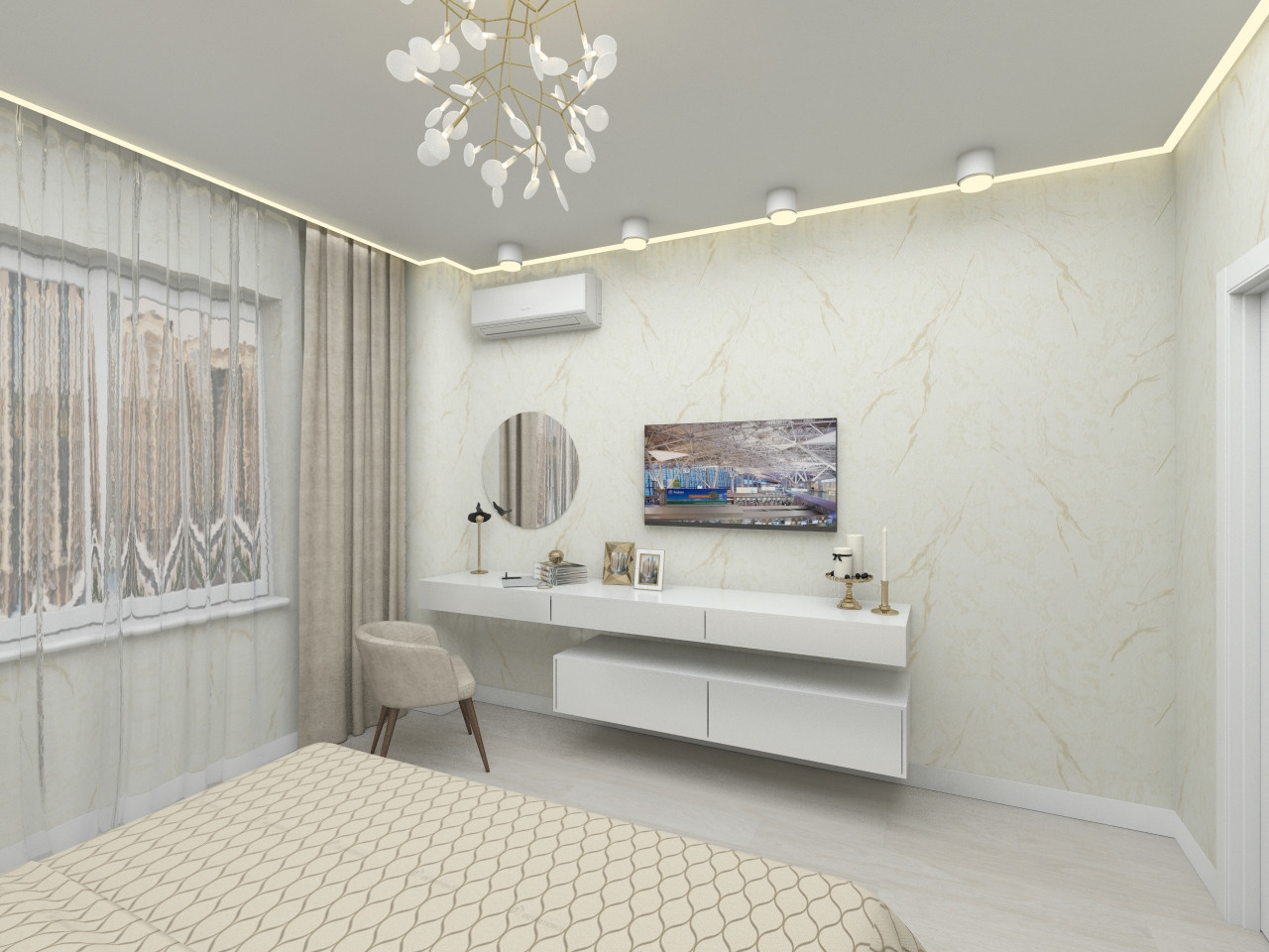 Современный интерьер в светлых тонах