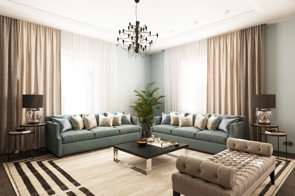 Изысканый интерьер в голубых тонах в г.Санкт-Петербург