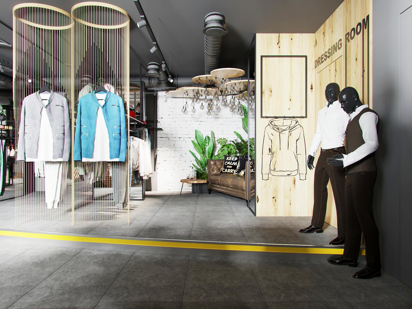 Интерьер магазина одежды