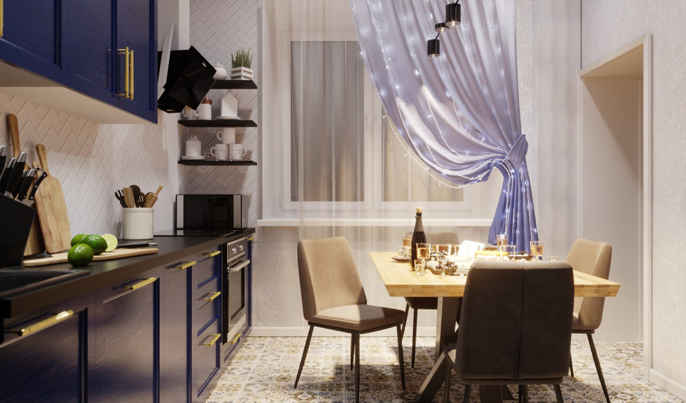 кухня в синих тонах