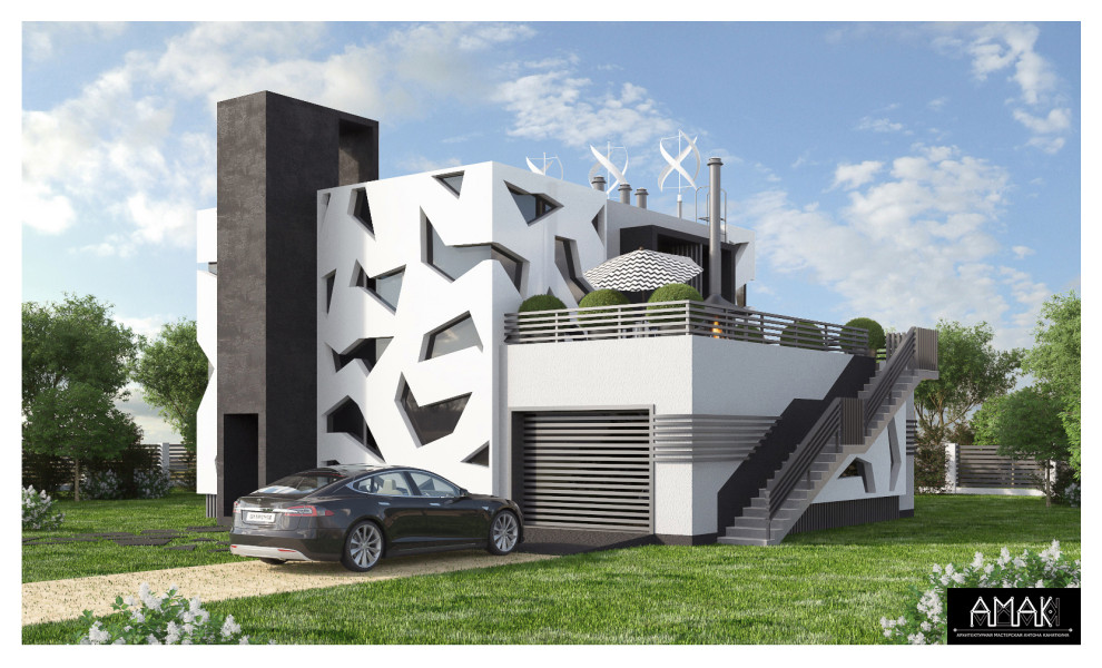 Коттедж в стиле Хай-Тек