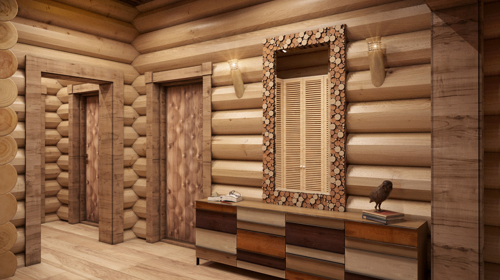 Интерьер дома в срубе