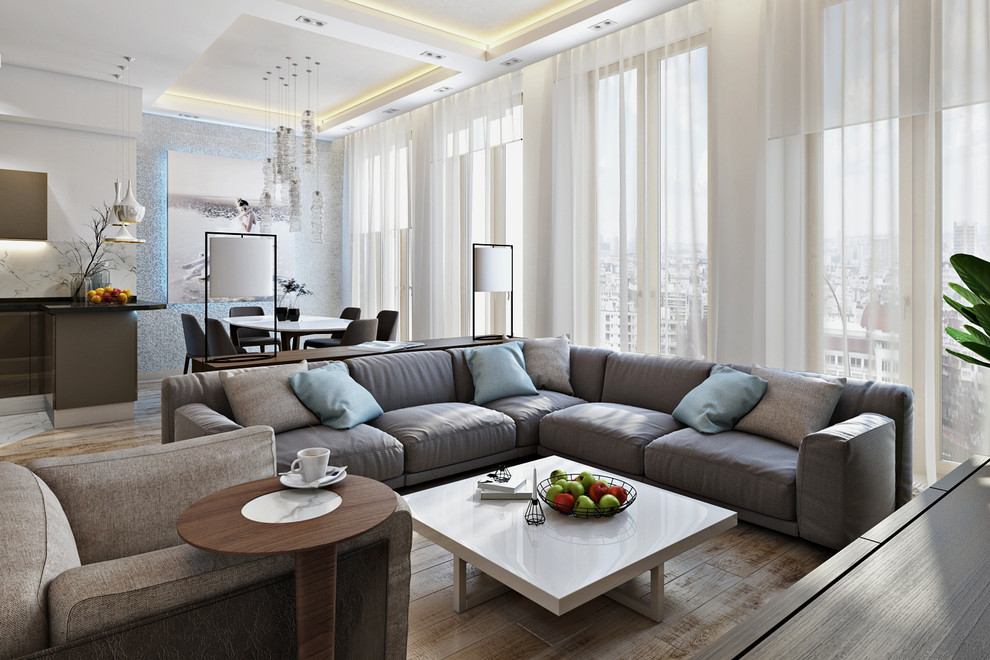 Просторная открытая планировка