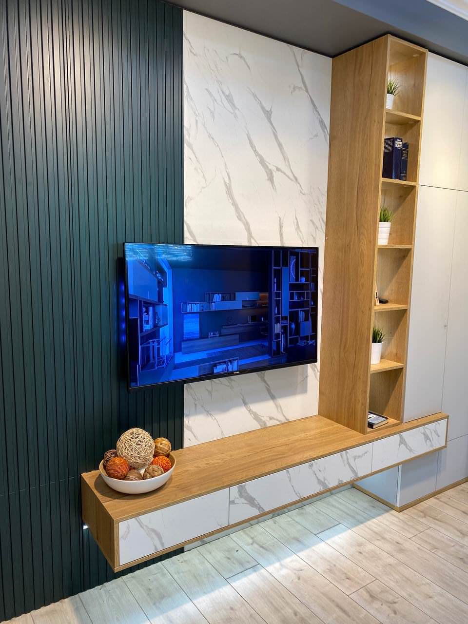 ТВ-зона для гостиной в современном стиле