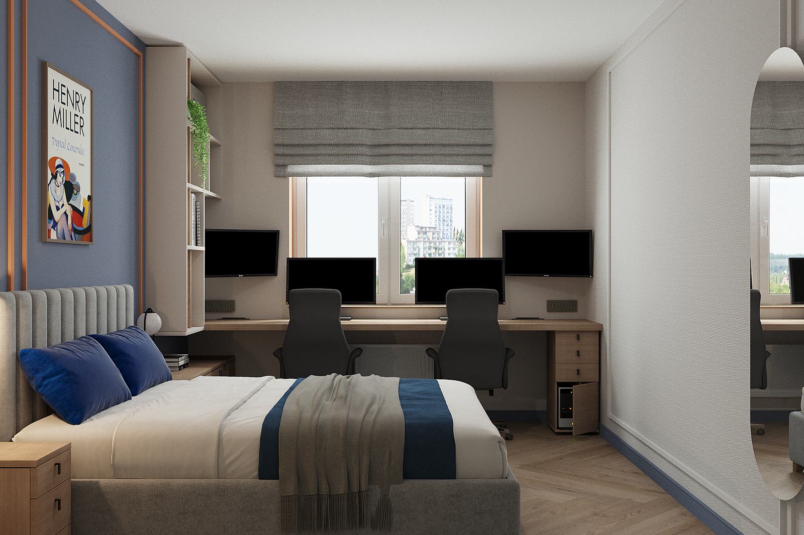 спальня+кабинет в малогабаритной квартире