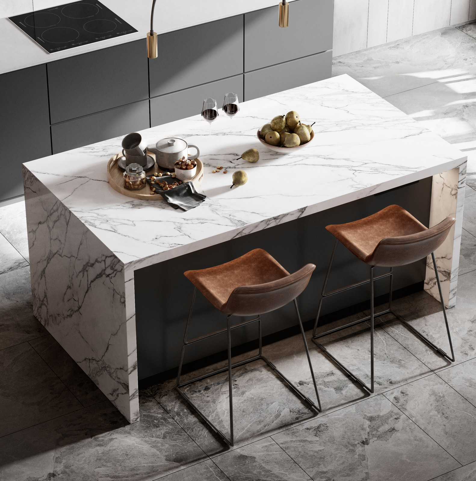 Кухня-столовая в частном доме г. Новороссийск