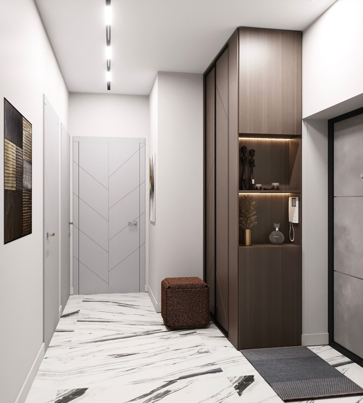 "Магия серого". Квартира 58 кв.м в ЖК "VITALITY", Москва
