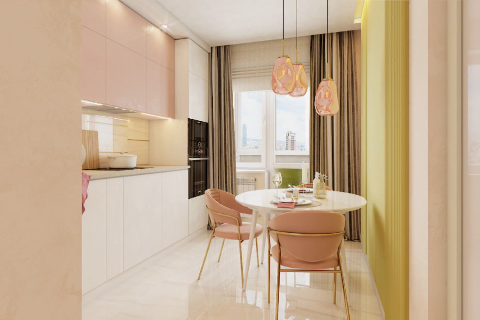 Розовая пудра - Однокомнатная квартира для женщины.