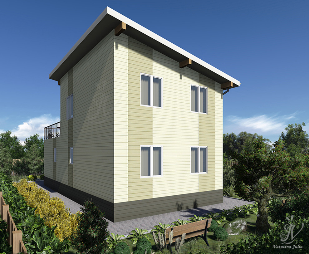 Эскизный проект ультрасовременного дома с плоской крышей в г. Чебоксары