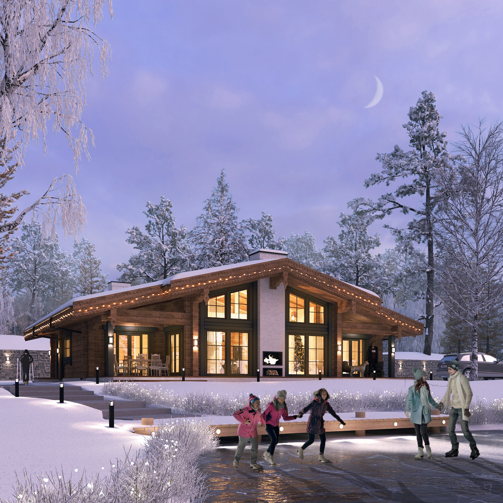 Обложка проекта: Проект дома из клееного бруса в стиле шале в Переславле-Залесском