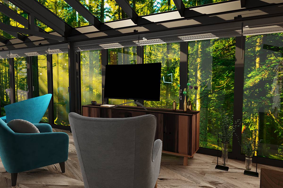 Загородный частный дом, с кухней, одной спальней, и верандой с огромными панорам