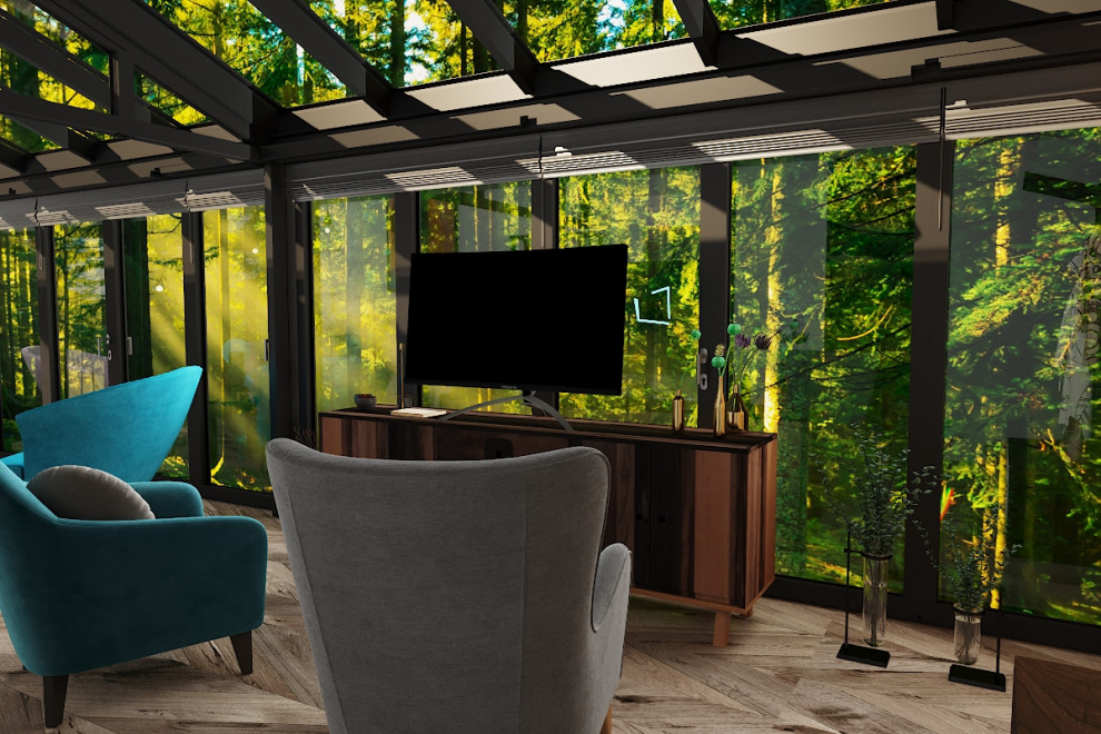 Загородный частный дом, с кухней, одной спальней, и верандой с огромными панорам