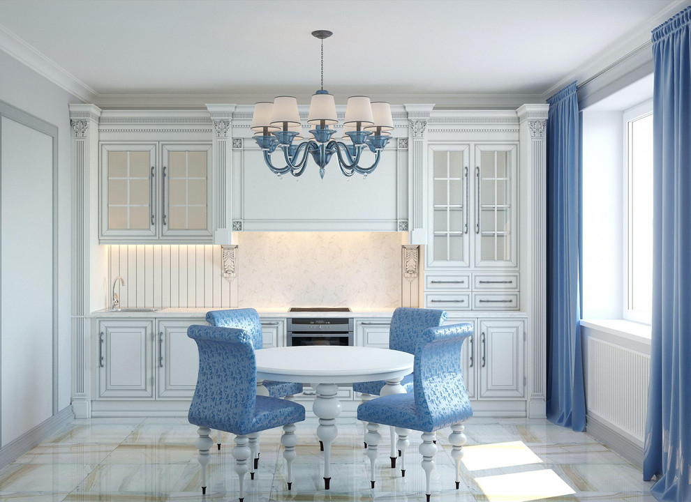 Неоклассический интерьер трехкомнатной квартиры для ЖК Покровский