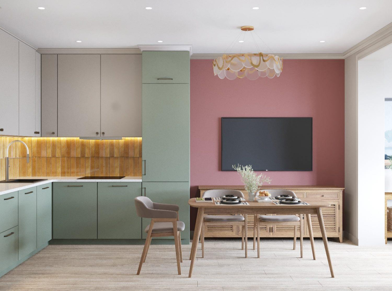 Яркая эклектичная квартира 85м2 в Новороссийске