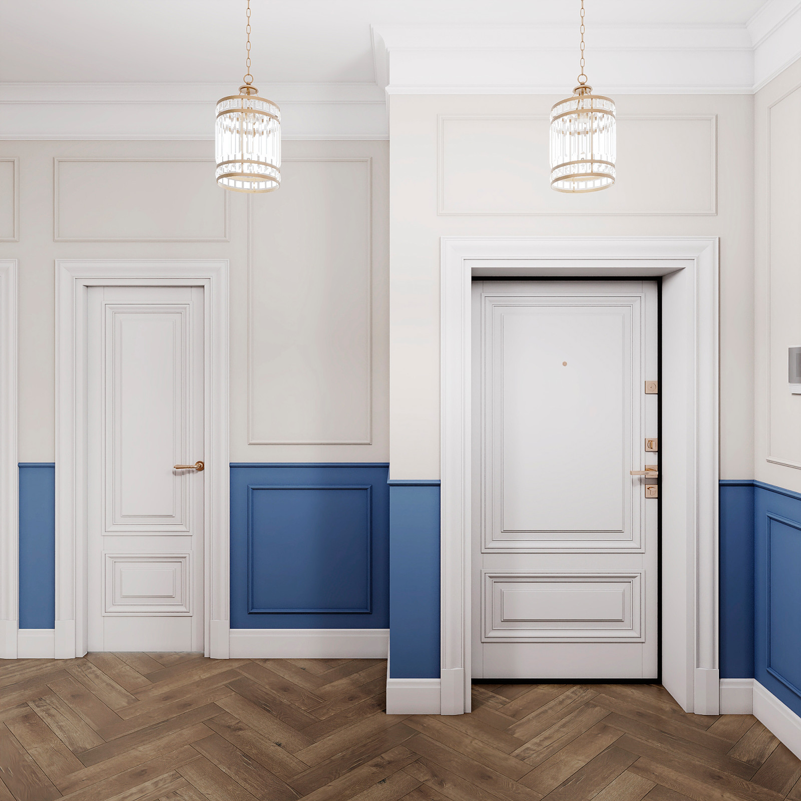 Утонченный проект с использованием разных стилей для семьи с двумя детьми