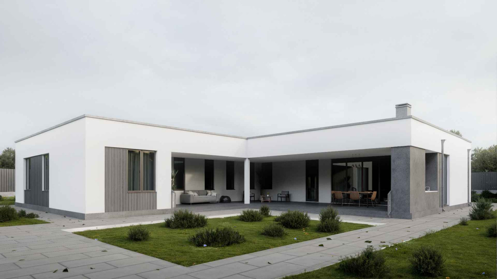 Одноэтажный дом в стиле хай-тек «ЗС 230-24»