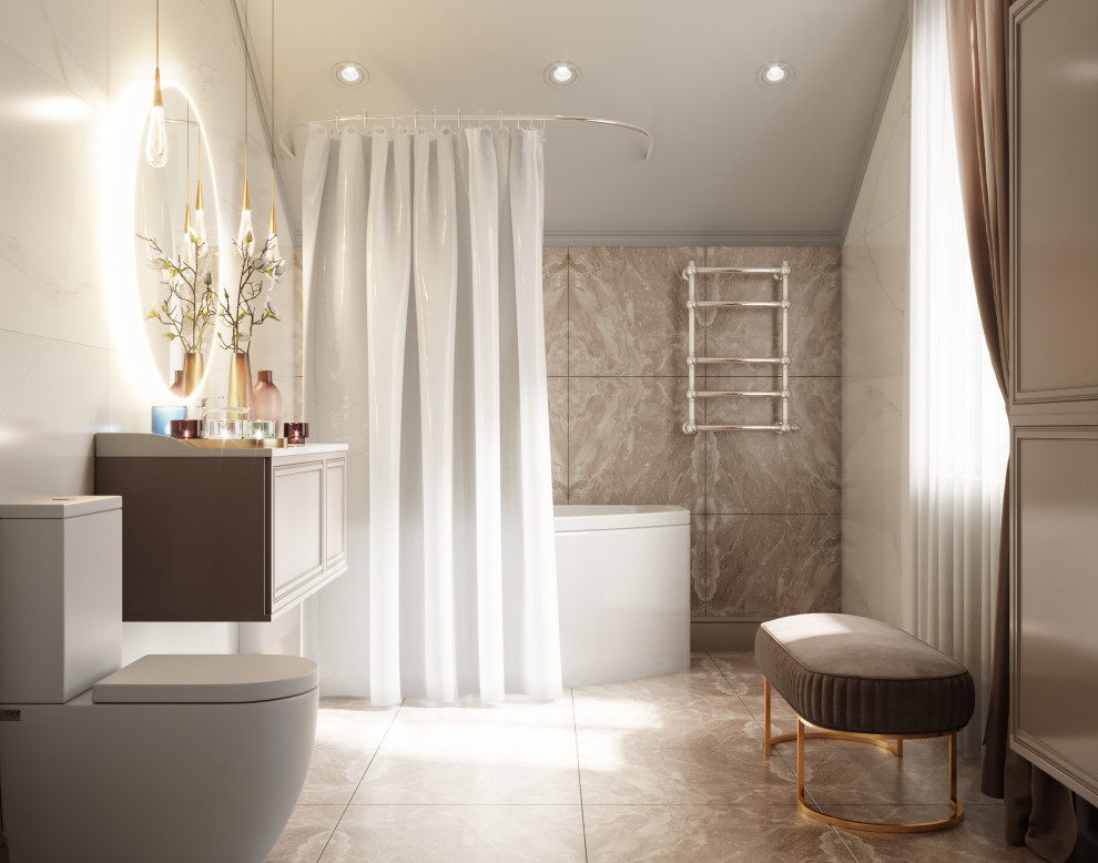 Дом в пудровых тонах